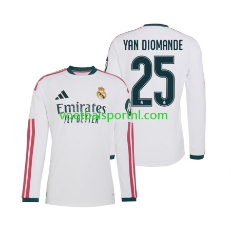 Real Madrid Yan Diomande 25 Thuis Shirt 2026-27 L/S
